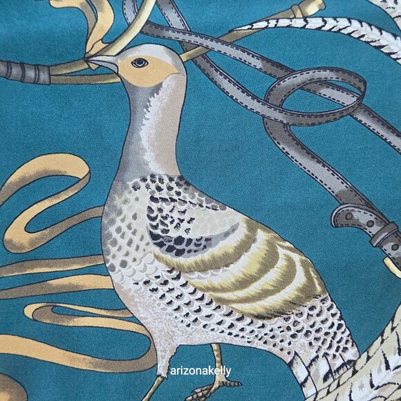 Brooks Brothers Silk Square Scarf Game Birds Pheasant - Picture 10 of 16